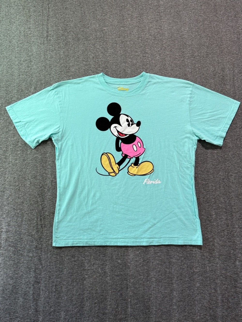 Disney Mickey Mouse Graphic Aqua Shirt Size XL